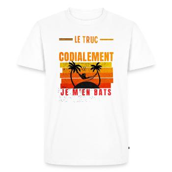Le truc c'est que cordialement.. la retraite - T-shirt Premium bio Homme - blanc - Devant - Nico (187cm)