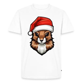 Squirrel Head Christmas Portrait - Men's Premium Organic T-Shirt - white - Front - Nico (187cm)