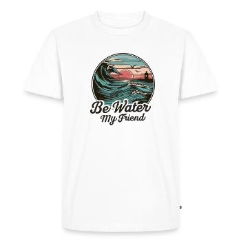 Be Water My Friend Cool Kung Fu Rétro - T-shirt Premium bio Homme - blanc - Devant - Nico (187cm)