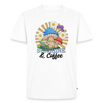 Sunshine and Coffee Shirt, Summer Shirts For - Men's Premium Organic T-Shirt - white - Front - Nico (187cm)