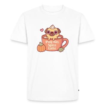 Mignon Carlin Carlink Citrouille Épice Latte Drôle - T-shirt Premium bio Homme - blanc - Devant - Nico (187cm)