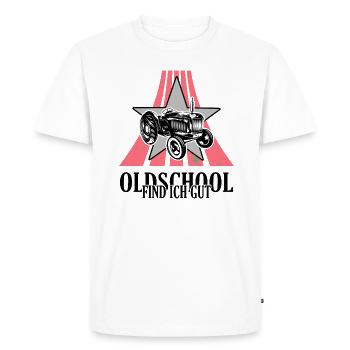 Tractor oldschool nostalgia tractor oldie from the countryside - Men's Premium Organic T-Shirt - white - Front - Nico (187cm)