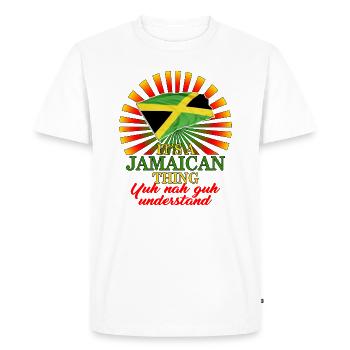 Chemise jamaïcaine, c’est un design de drapeau jamaïcain - T-shirt Premium bio Homme - blanc - Devant - Nico (187cm)