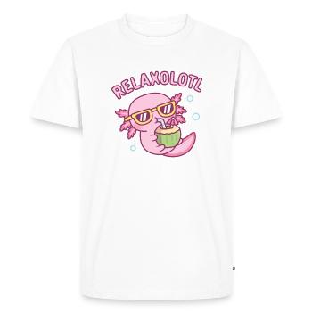 Mignon Chilling Axolotl Relaxolotl Relax Beaucoup - T-shirt Premium bio Homme - blanc - Devant - Nico (187cm)