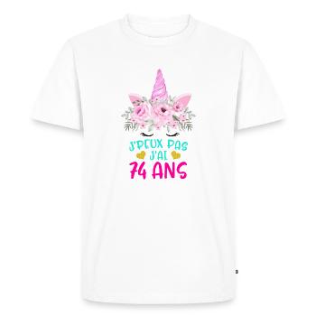 Enfant T Shirt 74 Ans Fille Anniversaire Cadeau - Men's Premium Organic T-Shirt - white - Front - Nico (187cm)