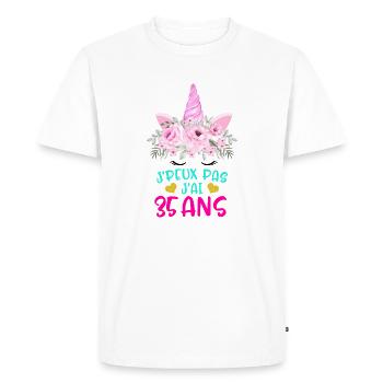 Enfant T Shirt 35 Ans Fille Anniversaire Cadeau - Men's Premium Organic T-Shirt - white - Front - Nico (187cm)
