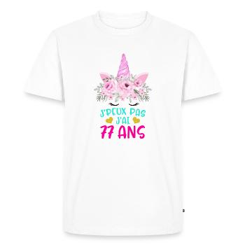 Enfant T Shirt 77 Ans Fille Anniversaire Cadeau - Men's Premium Organic T-Shirt - white - Front - Nico (187cm)