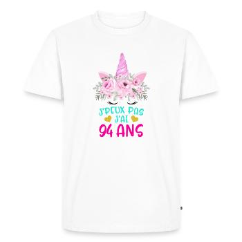 Enfant T Shirt 94 Ans Fille Anniversaire Cadeau - Men's Premium Organic T-Shirt - white - Front - Nico (187cm)