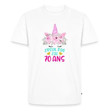 Enfant T Shirt 70 Ans Fille Anniversaire Cadeau - Men's Premium Organic T-Shirt - white - Front - Nico (187cm)