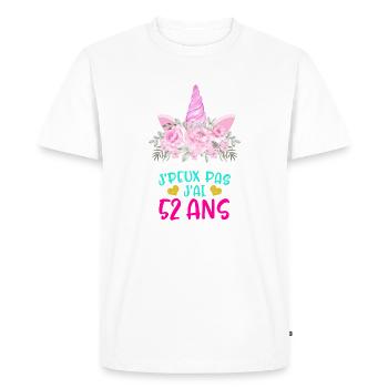 Enfant T Shirt 52 Ans Fille Anniversaire Cadeau - Men's Premium Organic T-Shirt - white - Front - Nico (187cm)