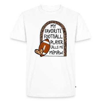 Maillot Memaw, mon joueur de football préféré m’appelle - T-shirt Premium bio Homme - blanc - Devant - Nico (187cm)