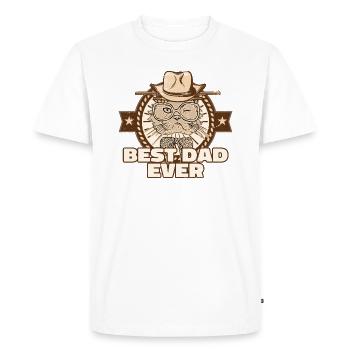 Best Cat Dad Ever - Men's Premium Organic T-Shirt - white - Front - Nico (187cm)