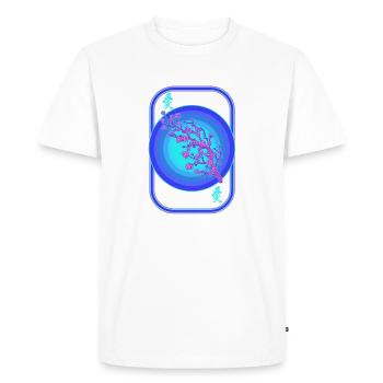 Cherry Blossom Shirt, Vaporwave Sakura Flowers - Men's Premium Organic T-Shirt - white - Front - Nico (187cm)