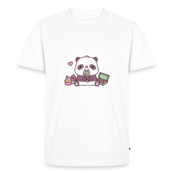 Panda mignon Je ne suis pas potelé juste moelleux drôle - T-shirt Premium bio Homme - blanc - Devant - Nico (187cm)