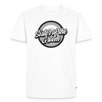 Chemise de mariage, soeur du marié arc en ciel Tee, - T-shirt Premium bio Homme - blanc - Devant - Nico (187cm)