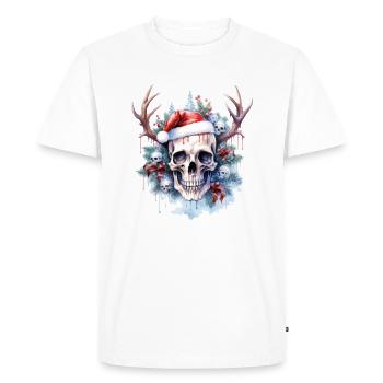 Frosty Celebration Skull Tee Christmas Magic - Men's Premium Organic T-Shirt - white - Front - Nico (187cm)