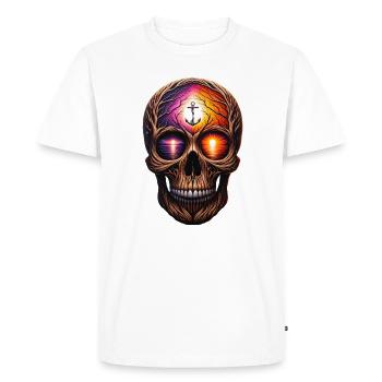 Dawn of Hope Skull Shirt Lifeline et Solidarité - T-shirt Premium bio Homme - blanc - Devant - Nico (187cm)