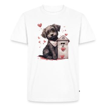 Dog Delivering Love Letter Valentine's Day Canine - Men's Premium Organic T-Shirt - white - Front - Nico (187cm)