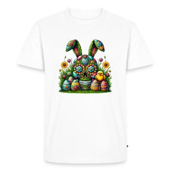 Oeuf de Pâques tête de mort chemise 's Basket squelette Tee - T-shirt Premium bio Homme - blanc - Devant - Nico (187cm)