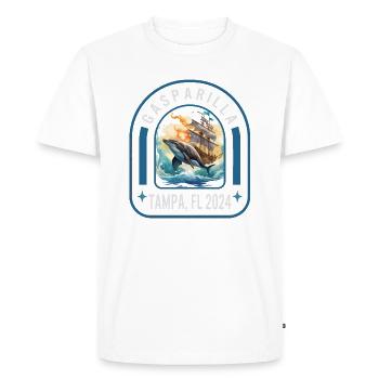 Gasparilla 2024 Dolphin Flag Dance Tampa FL - Men's Premium Organic T-Shirt - white - Front - Nico (187cm)