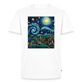 Christmas Starry Night Shirt Bethlehem Star Art - Men's Premium Organic T-Shirt - white - Front - Nico (187cm)