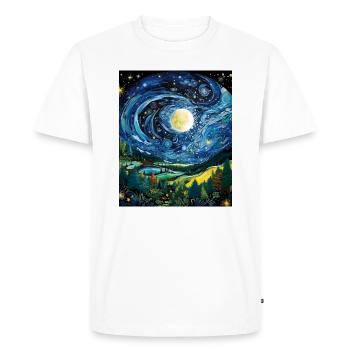 Earth Day Starry Night Shirt Van Gogh Inspired - Men's Premium Organic T-Shirt - white - Front - Nico (187cm)