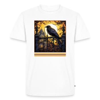 T-shirt Halloween gothique Vintage clé jaune de Raven - T-shirt Premium bio Homme - blanc - Devant - Nico (187cm)