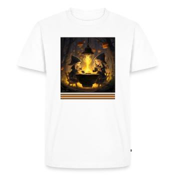 Thé des sorcières Vintage gothique Halloween T - T-shirt Premium bio Homme - blanc - Devant - Nico (187cm)