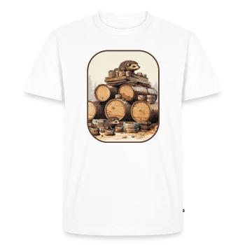 T-shirt Sake Barrel Hedgehogs Tipsy Adventures - T-shirt Premium bio Homme - blanc - Devant - Nico (187cm)