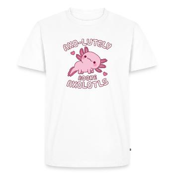 Cute Axolotl Axo-lutely Adore Axolotls Funny Pun - Men's Premium Organic T-Shirt - white - Front - Nico (187cm)
