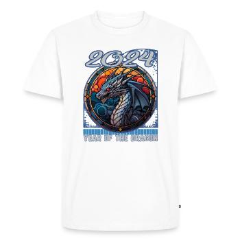 Chines New Year of Dragon Gothic Stained Glass - Men's Premium Organic T-Shirt - white - Front - Nico (187cm)