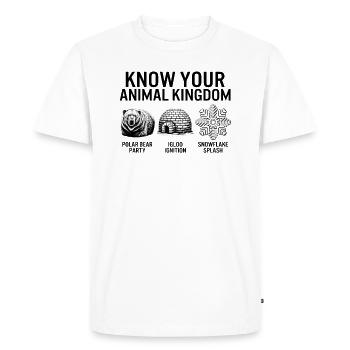 Chemise d’hiver, connaissez votre règne animal ours polaire - T-shirt Premium bio Homme - blanc - Devant - Nico (187cm)