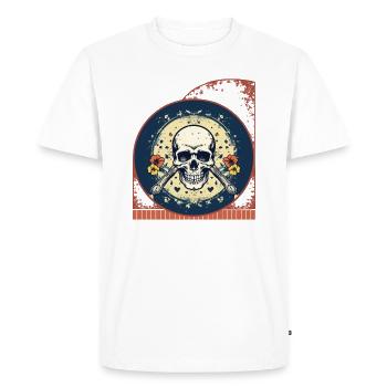 Pirate Skull And Crossbones Pickleball Paddle - T-shirt Premium bio Homme - blanc - Devant - Nico (187cm)
