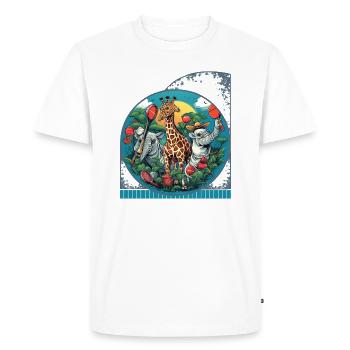 Personnages d’animaux jouant au pickleball Zoo mignon - T-shirt Premium bio Homme - blanc - Devant - Nico (187cm)
