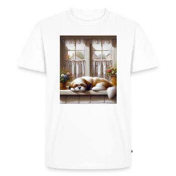 Shih Tzu Sunlit Cottagecore Naptime Men Women - Men's Premium Organic T-Shirt - white - Front - Nico (187cm)