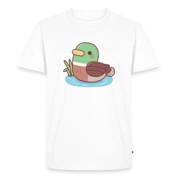 Cute Mallard Duck Swimming In The Pond - Men's Premium Organic T-Shirt - white - Front - Nico (187cm)