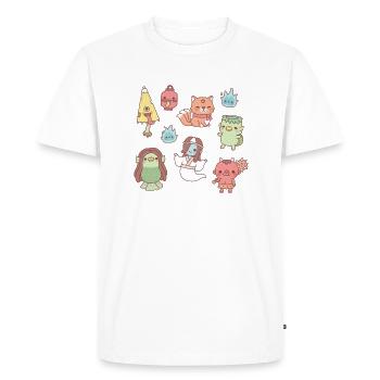 Mignons Démons Et Esprits Yokai Japonais - T-shirt Premium bio Homme - blanc - Devant - Nico (187cm)