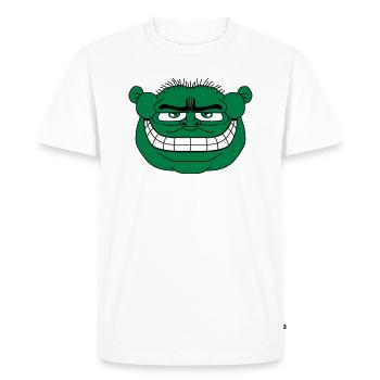 monster face funny ogre ork troll knom horror - Men's Premium Organic T-Shirt - white - Front - Nico (187cm)