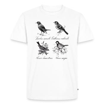Oiseaux - T-shirt Premium bio Homme - blanc - Devant - Nico (187cm)