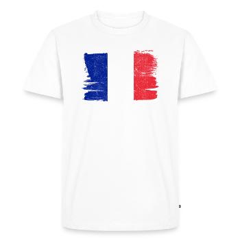 Francia Bandiera France Flag Peace Vintage - Men's Premium Organic T-Shirt - white - Front - Nico (187cm)