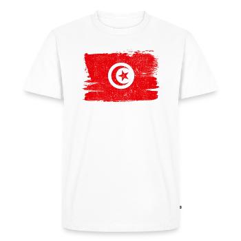 Tunisia Bandiera Flag Peace Vintage - Men's Premium Organic T-Shirt - white - Front - Nico (187cm)