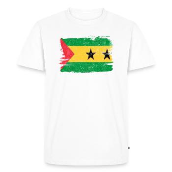 Sao Tome and Príncipe Flag Flag Peace Vintage - Men's Premium Organic T-Shirt - white - Front - Nico (187cm)