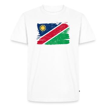 Drapeau de la Namibie Drapeau de la paix Vintage - T-shirt Premium bio Homme - blanc - Devant - Nico (187cm)