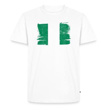 Drapeau du Nigeria Drapeau de la paix Vintage - T-shirt Premium bio Homme - blanc - Devant - Nico (187cm)