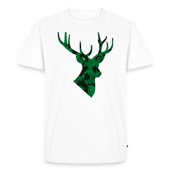 Cerf de camouflage - T-shirt Premium bio Homme - blanc - Devant - Nico (187cm)