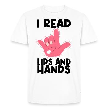 Cadeau de langue des signes des sourds-sourds - T-shirt Premium bio Homme - blanc - Devant - Nico (187cm)