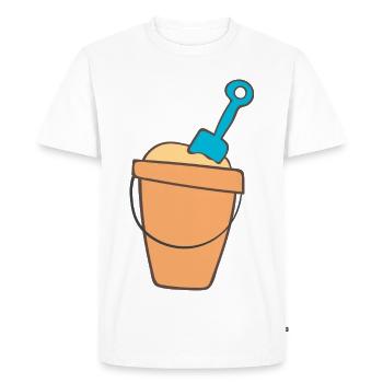 Beach bath with shovel - Men's Premium Organic T-Shirt - white - Front - Nico (187cm)