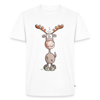 Mignon élan - T-shirt Premium bio Homme - blanc - Devant - Nico (187cm)