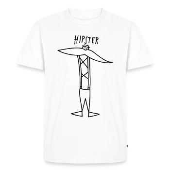 Hipster - T-shirt Premium bio Homme - blanc - Devant - Nico (187cm)