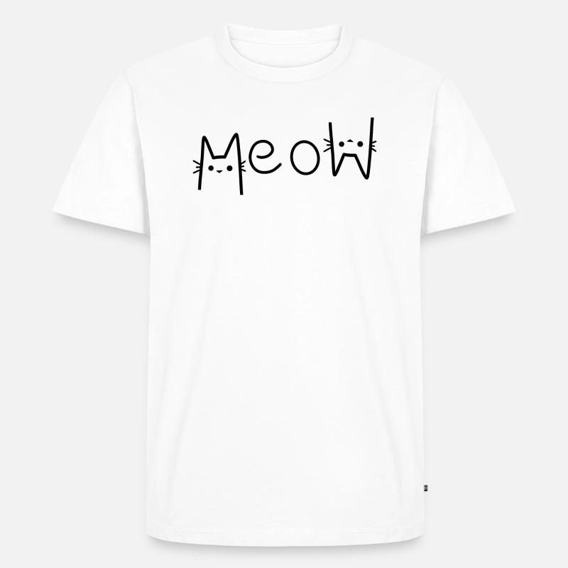 MEOW - Männer Premium Bio T-Shirt - Weiß